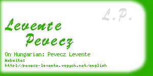 levente pevecz business card